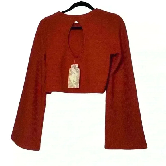 BOG Band of the Free Alize Rust Long Sleeve Crop Top, new with tags - Picture 6 of 7
